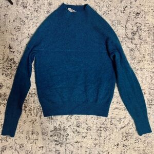 Everlane Cashmere Turquoise Raglan Mock Neck Sweater
